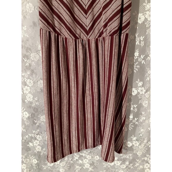 Striped Short Sundress Maroon & White Chevron Mini Universal Threads Size XL - Picture 4 of 6